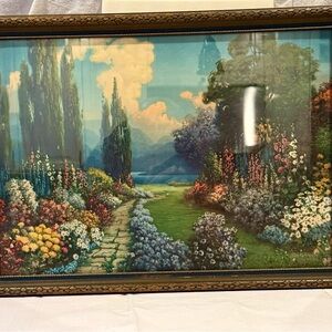 Rare Antique Framed "English Garden"
Print By The Artist R. Atkinson Fox